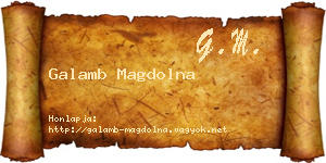 Galamb Magdolna névjegykártya